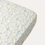 Dear April Summer Flowers Fitted Sheet fitted around a mattress corner