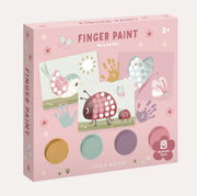 Little Dutch Fairy Garden finger painting set box with garden pictures and coloured paint circles.