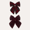 Tartan Agnes Bow Clips - Red