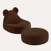 Warm Hazel Bear Beanbag & Ottoman Bundle