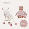 Baby Doll Lily and Metal Doll Stroller - White