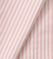 Close-up of Oliver Furniture Classic curtain fabric in Rose Striped, with pink and white stripes in soft folds.