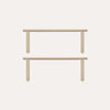 Two light natural wood wall bars or rails shown against a plain white background.