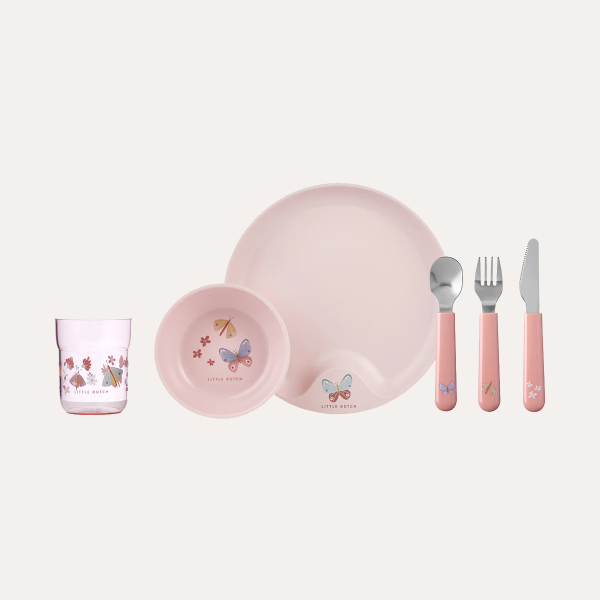 Children s Dinnerware 6 piece set Flowers Butterflies