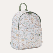 Backpack with a safari pattern on a white background