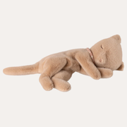 Sleeping Kitten Plush, Small - Cream Peach