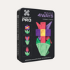 Connetrix Pro Build It 4 Ways flowers set in a black metal tin box, featuring colorful magnetic flower tiles on a clean white background.
