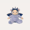 Plush toy dressed in a dragon costume on a white background
