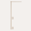 A minimalist L-shaped wall-mounted rod or frame in a warm brushed gold finish, featuring a vertical bar with two horizontal brackets and a short horizontal top arm, shown against a solid white background.