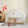 Children's Oak House Bed by Oliver Furniture featuring a canopy over a childs junior bed