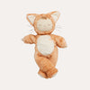 Plush toy cat with a white chest on a white background
