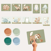 Little Dutch Forest Friends finger painting set with woodland picture cards and coloured paint pots.