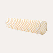  cylindrical pillow with checkered pattern on a white background