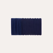 Mimi & Lula navy assorted mini pony elastics lined up together, showing smooth and ribbed band styles.